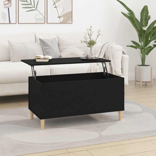 vidaXL Table basse Noir 90x44,5x45 cm Bois d'ing&eacute;nierie