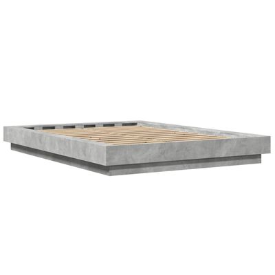 vidaXL Cadre de lit sans matelas gris béton 140x190 cm