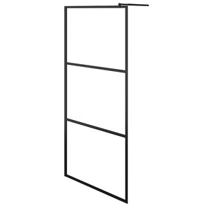 vidaXL Paroi de douche &agrave; l'italienne &agrave; verre ESG Noir 90x195 cm