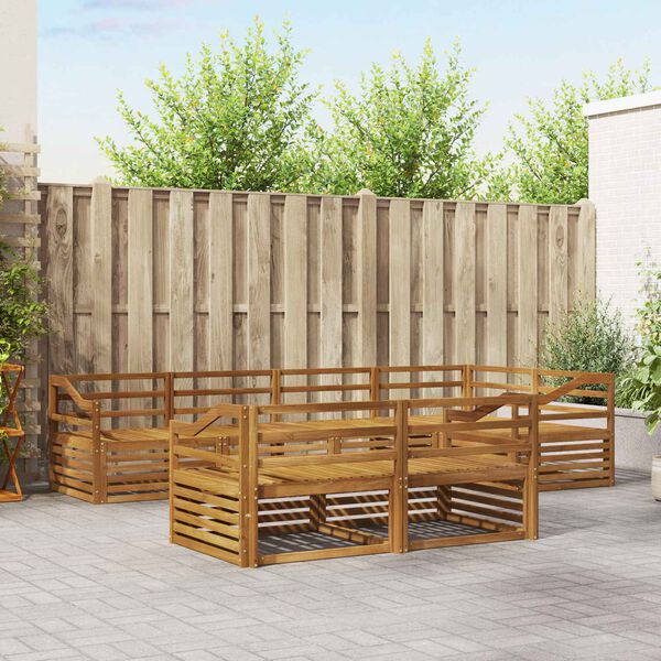 vidaXL Ensemble de canap&eacute;s d'ext&eacute;rieur 7 pcs Naturel
