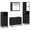 vidaXL Ensemble de mobilier de salle de bain 4 pi&egrave;ces Ch&ecirc;ne noir