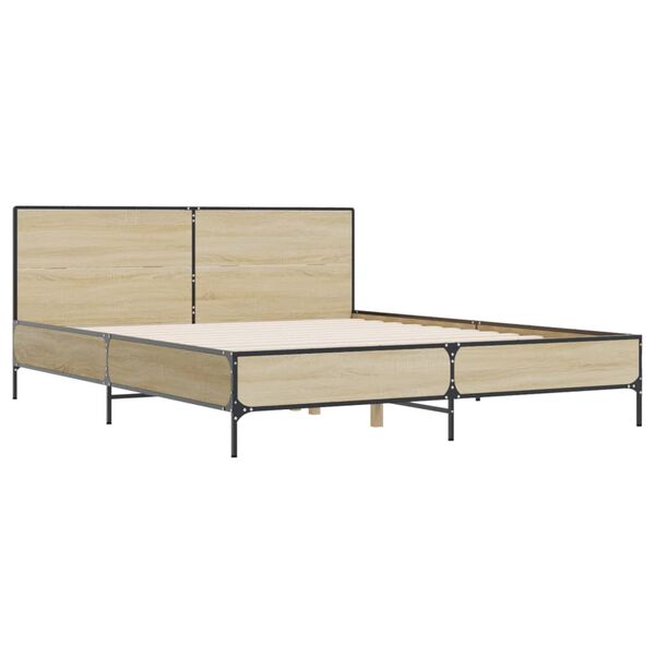 vidaXL Cadre de lit sans matelas ch&ecirc;ne sonoma 120x200 cm