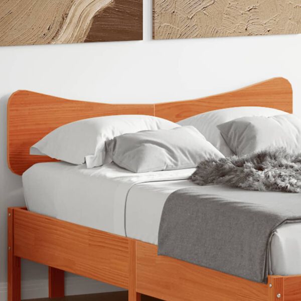 vidaXL T&ecirc;te de lit cire marron 120 cm bois massif de pin