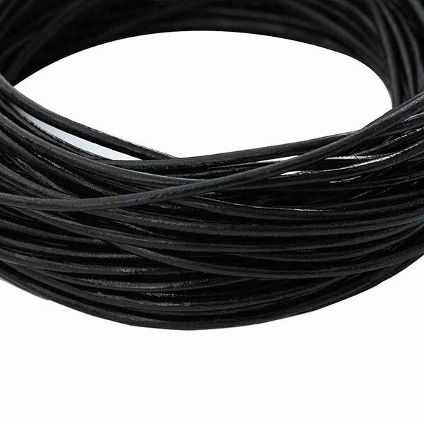 vidaXL Corde en Cuir Noir &Oslash;1 mm x 5 m Cuir