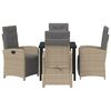 vidaXL Ensemble de salle &agrave; manger pour jardin 5 pcs Beige polyrotin