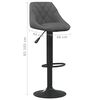 vidaXL Tabourets de bar lot de 2 gris foncé velours