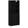 vidaXL Haut Armoire 2 pcs Ch&ecirc;ne noir 69,5 x 34 x 180 cm