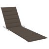 vidaXL Chaise longue avec coussin taupe Bois de teck solide