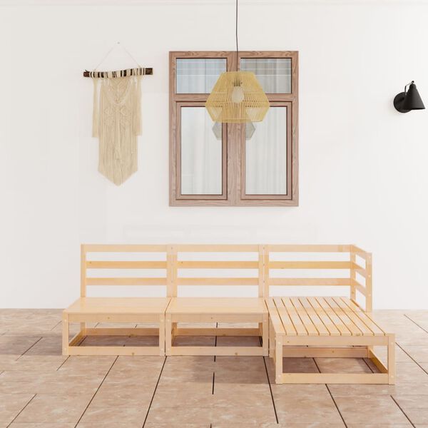 vidaXL Salon de jardin 4 pcs Bois de pin massif