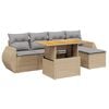 vidaXL Salon de jardin avec coussins 6 pcs beige r&eacute;sine tress&eacute;e