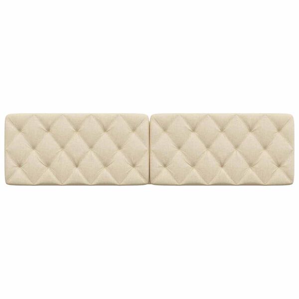 vidaXL Coussin de t&ecirc;te de lit cr&egrave;me 200 cm tissu