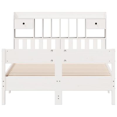 vidaXL Lit bibliothèque sans matelas blanc 120x190 cm bois pin massif