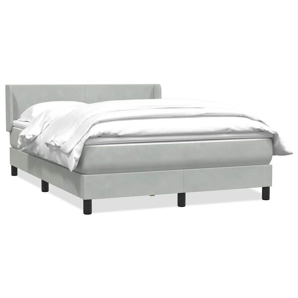 vidaXL Sommier &agrave; lattes de lit et matelas gris clair 160x210cm velours