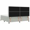 vidaXL Lit &agrave; ressorts avec matelas Gris clair 200 x 200 cm Velours