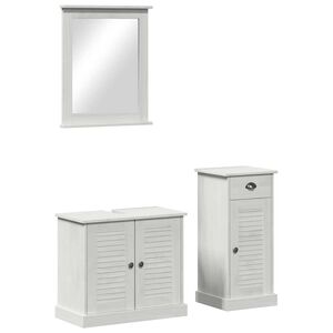 vidaXL Ensemble de mobilier de salle de bain 3 pi&egrave;ces Blanc antique