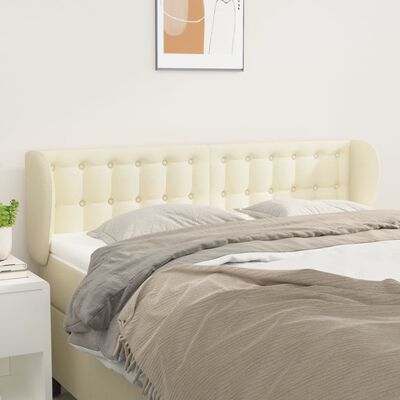 vidaXL Tête de lit avec oreilles Crème 147x23x78/88 cm Similicuir