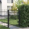 vidaXL Portillon simple porte avec dessus arqu&eacute; Acier 1x1,2 m Noir