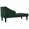 vidaXL Chaise longue avec traversin vert fonc&eacute; tissu