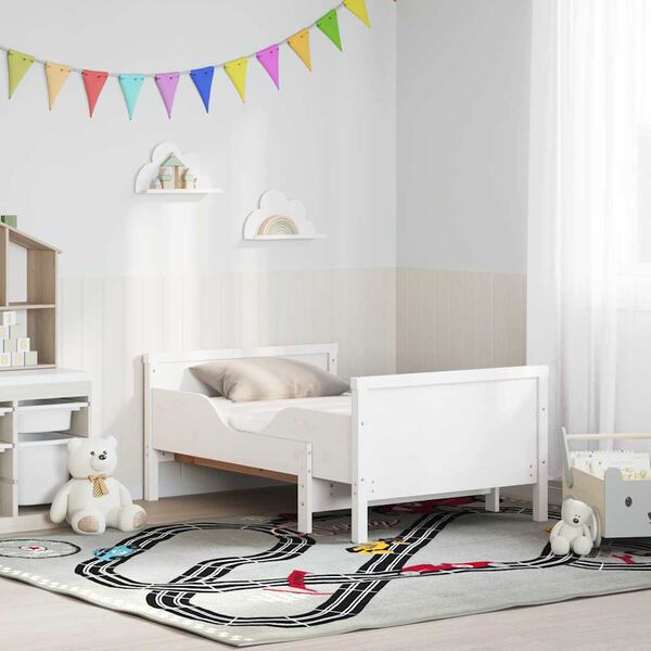 vidaXL Cadre de lit avec matelas Blanc 80 x 200 cm Bois de pin massif