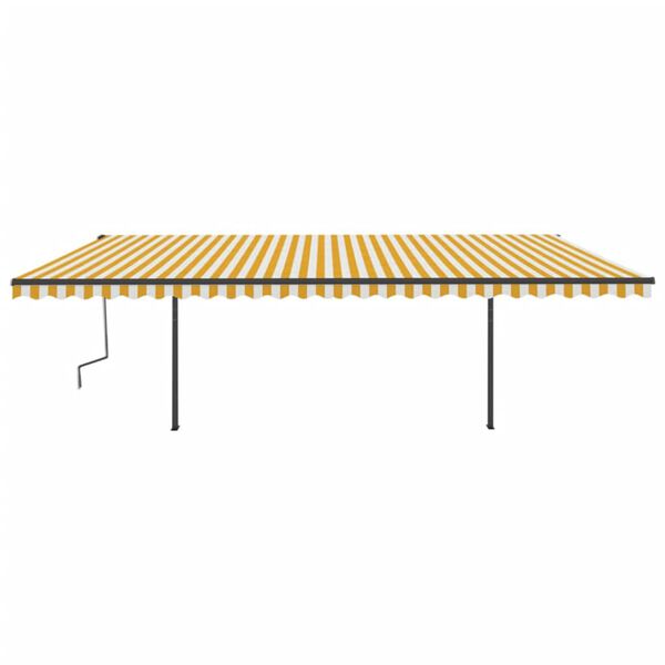 vidaXL Auvent manuel r&eacute;tractable avec LED 6x3 m Jaune et blanc