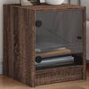 vidaXL Table de chevet avec porte en verre ch&ecirc;ne marron 35x37x42 cm