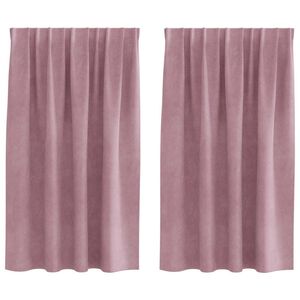 vidaXL Rideaux occultants 2 pc Rose fonc&eacute; 140 x 140 cm Velours