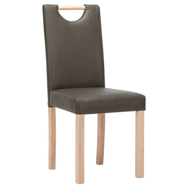 vidaXL Chaises &agrave; manger lot de 4 gris similicuir