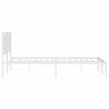 vidaXL Cadre de lit m&eacute;tal sans matelas et t&ecirc;te de lit blanc 150x200 cm