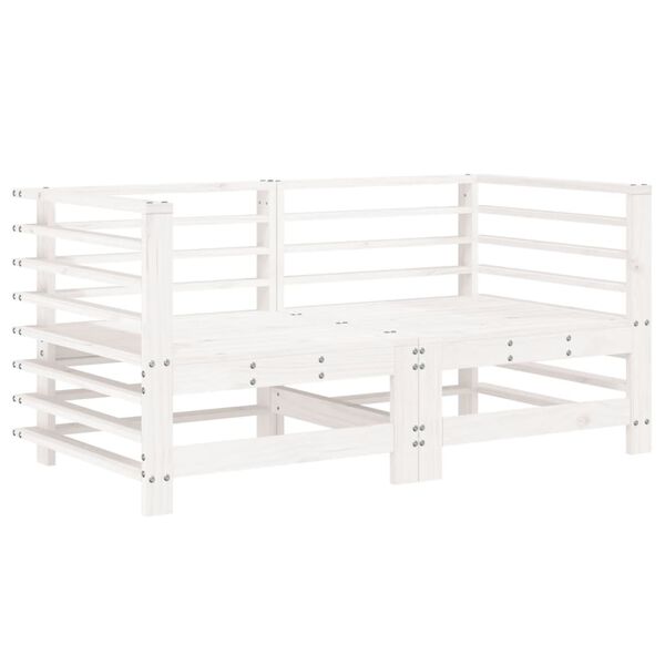 vidaXL Canap&eacute;s d'angle de jardin 2 pcs blanc bois de pin massif