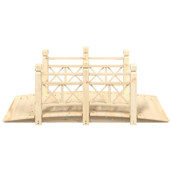 vidaXL Pont de jardin avec garde-corps 150x67x56cm bois massif &eacute;pic&eacute;a