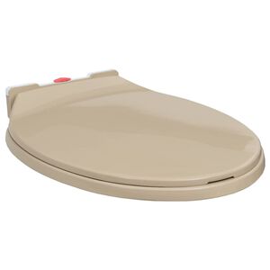 vidaXL Si&egrave;ge de toilette &agrave; fermeture en douceur Beige Ovale