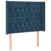 vidaXL Sommier &agrave; lattes de lit matelas LED Bleu fonc&eacute; 90x190cm Velours