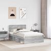 vidaXL Cadre de lit Gris Sonoma 120 x 200 cm Pin massif