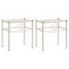 vidaXL Tables de chevet 2 pcs Blanc et transparent M&eacute;tal et verre