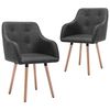 vidaXL Chaises &agrave; manger lot de 2 gris fonc&eacute; tissu