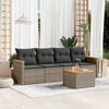 vidaXL Salon de jardin 5 pcs avec coussins gris r&eacute;sine tress&eacute;e