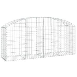 vidaXL Panier de gabions arqu&eacute; 200x50x80/100 cm Fer galvanis&eacute;