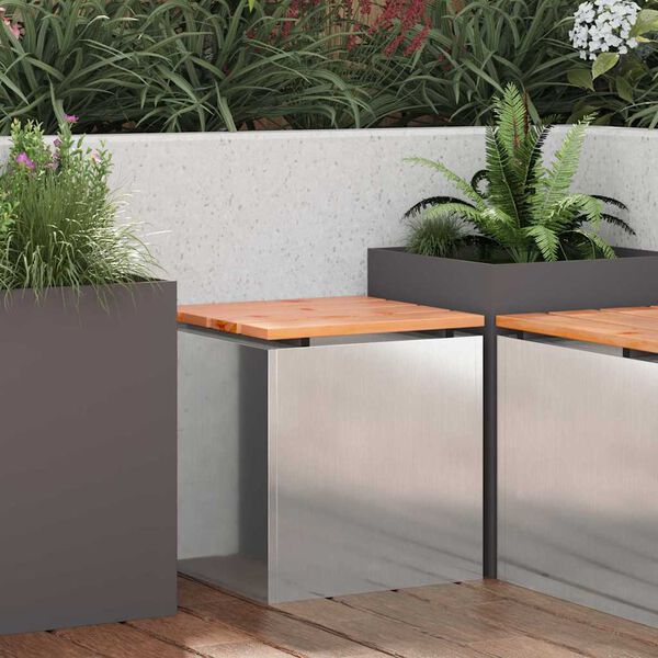 vidaXL Banc de jardin Argent 40 x 40 x 43 cm Acier inoxydable