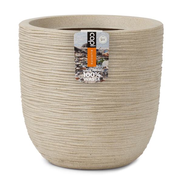 Capi Pot &agrave; fleurs Waste Rib 43x41 cm Beige terrazzo