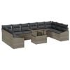 vidaXL Ensemble de Canap&eacute;s avec coussin 11 pcs Gris polyrotin