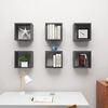 vidaXL &Eacute;tag&egrave;res cube murales 6 pcs Gris 30x15x30 cm