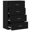 vidaXL Buffet avec tiroir Ch&ecirc;ne noir 60 x 31 x 84 cm Bois d'ing&eacute;nierie