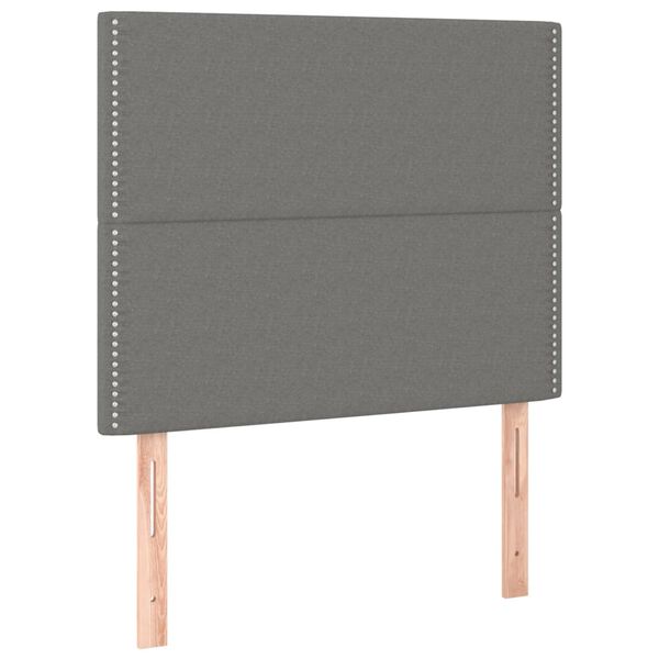 vidaXL T&ecirc;te de lit Gris fonc&eacute; 80x5x118/128 cm Tissu