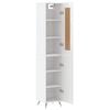vidaXL Buffet haut Blanc brillant 34,5x34x180 cm Bois d'ing&eacute;nierie