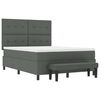 vidaXL Lit &agrave; ressorts avec matelas Gris fonc&eacute; 140 x 190 cm tissu