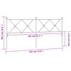 vidaXL T&ecirc;te de lit de remplacement m&eacute;tal blanc 180 cm