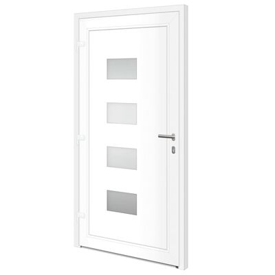 vidaXL Porte d'entrée Blanc 110x210 cm Aluminium et PVC