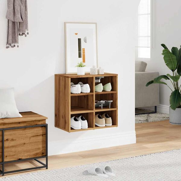 vidaXL Armoire &agrave; chaussures ch&ecirc;ne artisanal 52x30x50 cm
