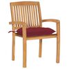 vidaXL Chaises de jardin empilables avec coussins lot de 8 Teck solide