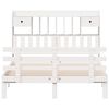 vidaXL Lit biblioth&egrave;que sans matelas blanc 140x190 cm bois pin massif